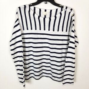Eileen Fisher Women Organic Linen Cotton Light Sweater Size M Petite Striped